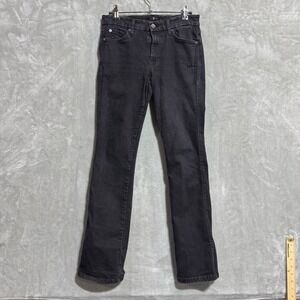 7 For All Mankind Jeans Womens 27 Black Straight‎ Leg 5 Pocket Metal Button